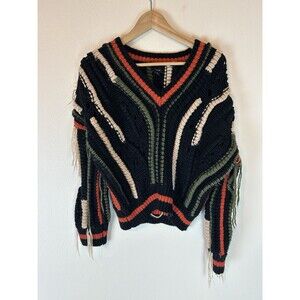 Lumier S Sweater 3d Knit Fringe Artsy Art To Wear Abstract Chunky Textured Women